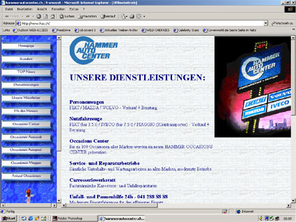 Alte Homepage Hammer Auto Center AG 1997
