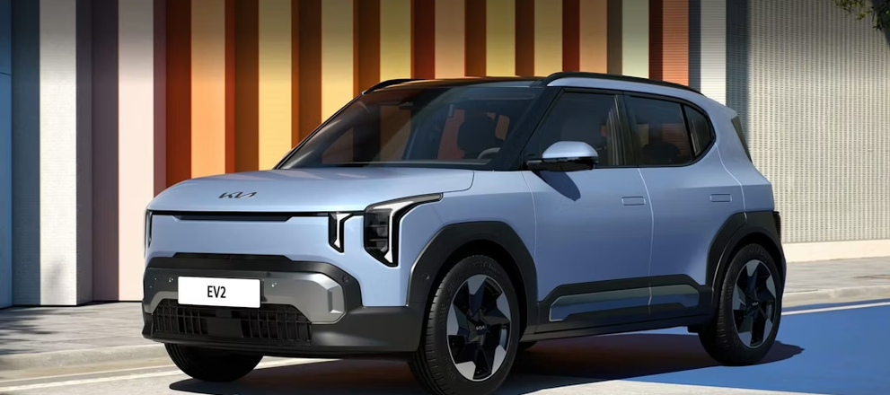 Kia EV2 Frost Blue Solid Front diagonal
