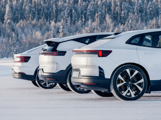 Polestar 2, Polestar 3, Polestar 4 im Schnee
