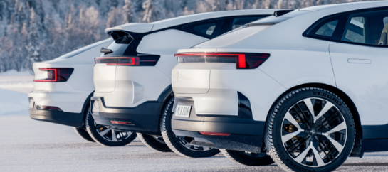 Polestar 2, Polestar 3, Polestar 4 im Schnee